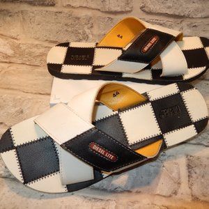 Mens DIESEL LITE Checker Board Slides Size 10